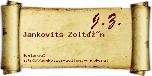 Jankovits Zoltán névjegykártya
